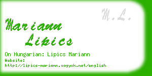 mariann lipics business card